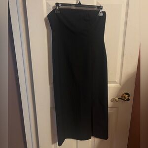 Zara Pinstripe Strapless Midi Dress